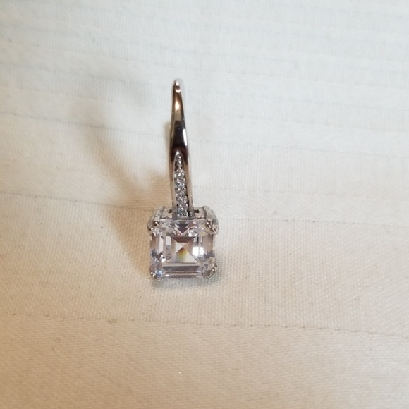 New Guiliana Sterling Silver Square CZ Earrings - Picture 4 of 6